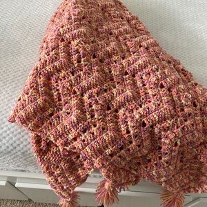 Handmade knit pastel blanket
